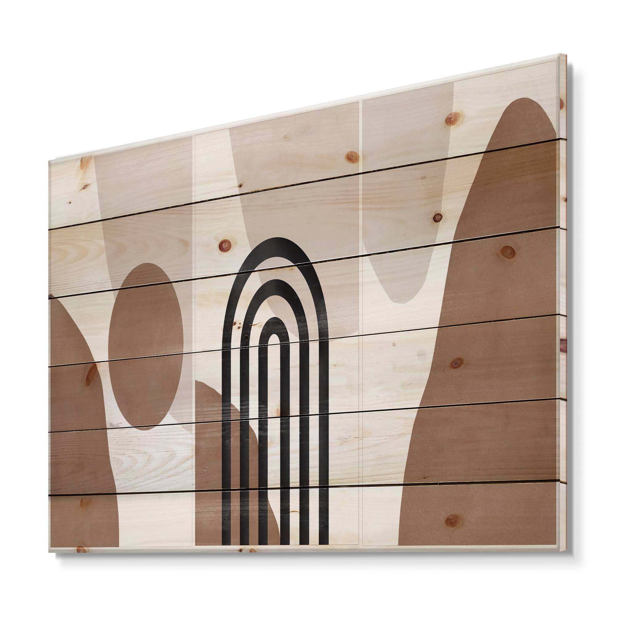Designart - Abstract Shapes in Terracotta and Ivory Shapes II